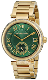 Michael Kors Skylar Zielony/Stal w odcieniu złota Ø41 mm MK6065