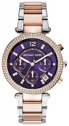Michael Kors Purpurowy/Stal w kolorze różowego złota Ø39 mm MK6108