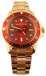 Michael Kors Czerwony/Stal w kolorze różowego złota Ø33 mm MK6116