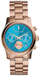 Michael Kors Runway Niebieski/Stal w kolorze różowego złota Ø38 mm MK6164