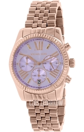 Michael Kors Lexington Purpurowy/Stal w kolorze różowego złota Ø40 mm MK6207