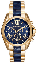 Michael Kors Bradshaw Niebieski/Stal w odcieniu złota Ø43 mm MK6268