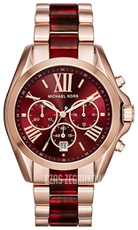 Michael Kors Bradshaw Czerwony/Stal w kolorze różowego złota Ø43 mm MK6270