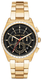 Michael Kors Czarny/Stal w odcieniu złota Ø38 mm MK6446