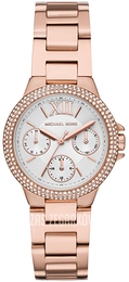 Michael Kors Camille Biały/Stal w kolorze różowego złota Ø33 mm MK6845