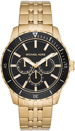 Michael Kors Czarny/Stal w odcieniu złota Ø44 mm MK7154