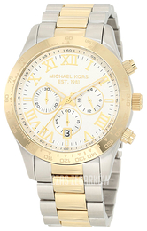 Michael Kors Biały/Stal w odcieniu złota Ø45 mm MK8229