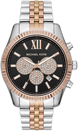 Michael Kors Czarny/Stal w odcieniu złota Ø44 mm MK8714