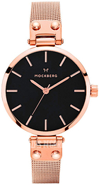 Mockberg Mesh Czarny/Stal w kolorze różowego złota Ø28 mm MO408