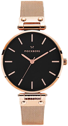Mockberg Mesh Czarny/Stal w kolorze różowego złota Ø38 mm MO508