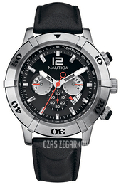 Nautica Chronograph Czarny/Skóra Ø46 mm A30022G