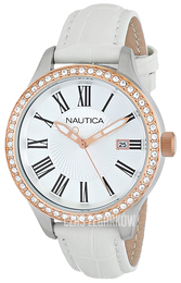 Nautica BFD 101 Srebrny/Skóra Ø36 mm N12653M