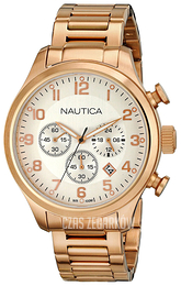 Nautica BFD 101 Srebrny/Stal w kolorze różowego złota Ø44 mm N20117G