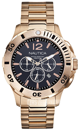 Nautica BFD 101 Czarny/Stal w kolorze różowego złota Ø44 mm N27524G