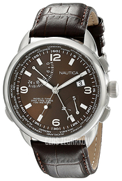Nautica NWT 01 Brązowy/Skóra Ø46 mm NAD19509G