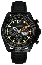 Nautica Chronograph Czarny/Skóra Ø48 mm NAI22506G