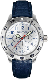 Nautica Srebrny/Skóra Ø47 mm NAPNCI802