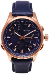 Nautica Niebieski/Skóra Ø44 mm NAPSHG002
