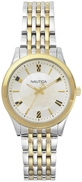Nautica Dress Biały/Stal w odcieniu złota Ø36 mm NAPVNC004