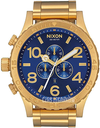 Nixon The 51-30 Niebieski/Stal w odcieniu złota Ø51 mm A083-2735-00