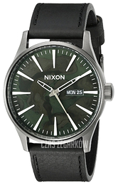 Nixon The Sentry Zielony/Skóra Ø42 mm A1052069-00