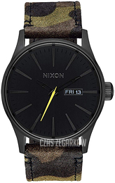 Nixon The Sentry Czarny/Skóra Ø42 mm A1053054-00