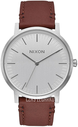 Nixon The Porter Srebrny/Skóra Ø40 mm A1058-1113-00