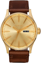 Nixon The Sentry Żółte złoto/Skóra Ø42 mm A1138-2591-00