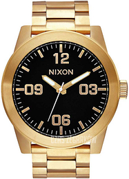 Nixon The Corporal Czarny/Stal w odcieniu złota Ø48 mm A346-510-00