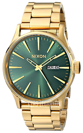 Nixon The Sentry Zielony/Stal w odcieniu złota Ø42 mm A3561919-00