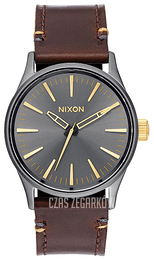 Nixon The Sentry Szary/Skóra Ø38 mm A377595-00