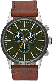 Nixon The Sentry Zielony/Skóra Ø42 mm A405-2334-00