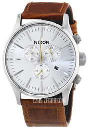 Nixon The Sentry Srebrny/Skóra Ø42 mm A4051888-00