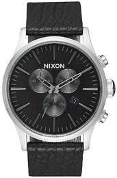 Nixon The Sentry Czarny/Skóra Ø42 mm A4052788-00