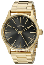 Nixon The Sentry Czarny/Stal w odcieniu złota Ø38 mm A4501604