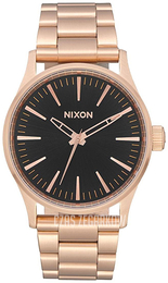Nixon The Sentry Czarny/Stal w kolorze różowego złota Ø38 mm A4501932-00