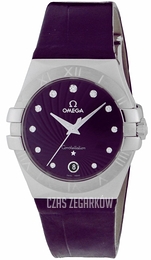 Omega Constellation Quartz 35mm Purpurowy/Skóra Ø35 mm 123.13.35.60.60.001