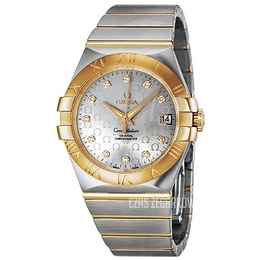 Omega Constellation Co-Axial 35mm Srebrny/18 karatowe żółte złoto Ø35 mm 123.20.35.20.52.004