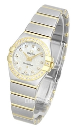 Omega Constellation Quartz 24mm Biały/18 karatowe żółte złoto Ø24 mm 123.25.24.60.55.010