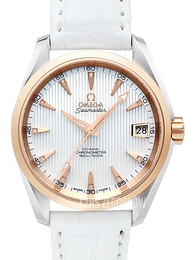 Omega Seamaster Aqua Terra Mid Size Chronometer Biały/Skóra Ø38.5 mm 231.23.39.21.55.001