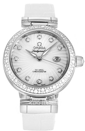 Omega De Ville Ladymatic Co-Axial 34mm Biały/Skóra Ø34 mm 425.38.34.20.55.001