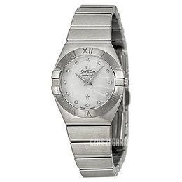 Omega Constellation Quartz 24mm Biały/Stal Ø24 mm 123.10.24.60.55.003