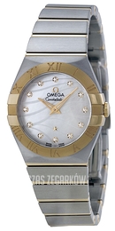 Omega Constellation Quartz 27mm Biały/Stal Ø27 mm 123.20.27.60.55.005