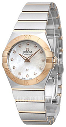 Omega Constellation Quartz 27mm Biały/18 karatowe różowe złoto Ø27 mm 123.20.27.60.55.007