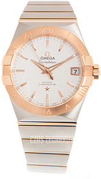 Omega Constellation Co-Axial 38Mm Srebrny/18 karatowe różowe złoto Ø38 mm 123.20.38.21.02.007