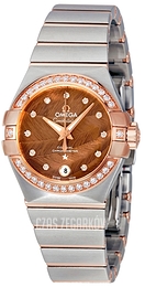 Omega Constellation Co-Axial 27mm Brązowy/18 karatowe różowe złoto Ø27 mm 123.25.27.20.63.001