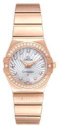 Omega Constellation Quartz 27mm Biały/18 karatowe różowe złoto Ø27 mm 123.55.27.60.55.005