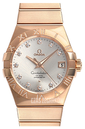 Omega Constellation Co-Axial 38mm Srebrny/18 karatowe różowe złoto Ø38 mm 123.55.38.21.52.007