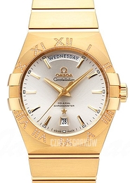 Omega Constellation Co-Axial Day-Date 38mm Srebrny/18 karatowe żółte złoto Ø38 mm 123.55.38.22.02.002