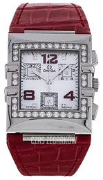 Omega Constellation Quadra Biały/Skóra 34x28 mm 1847.73.31